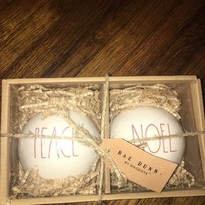 Rae Dunn Chrisrmas Ornaments Peace & Noel Set